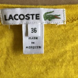 Lacoste Tops - Yellow Lacoste linen blend V-Neck tee shirt 36 Lacoste Tops - Yellow Lacoste linen blend V-Neck tee shirt 36